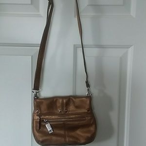 Tignanello crossbody metallic leather bag